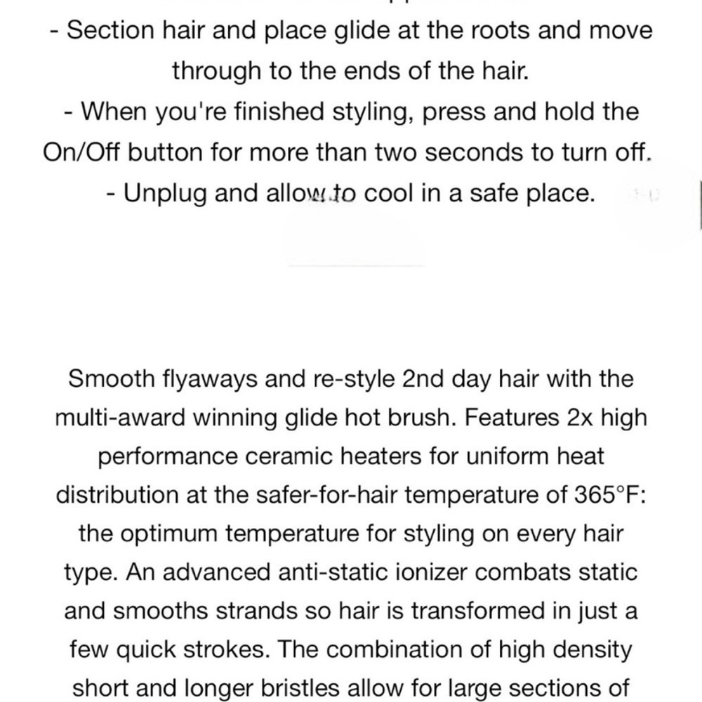 Ghd GLIDE SMOOTHING HOT BRUSH with Ceramic Heaters Blow Dryer Straightener NEW - Picture 3 of 4